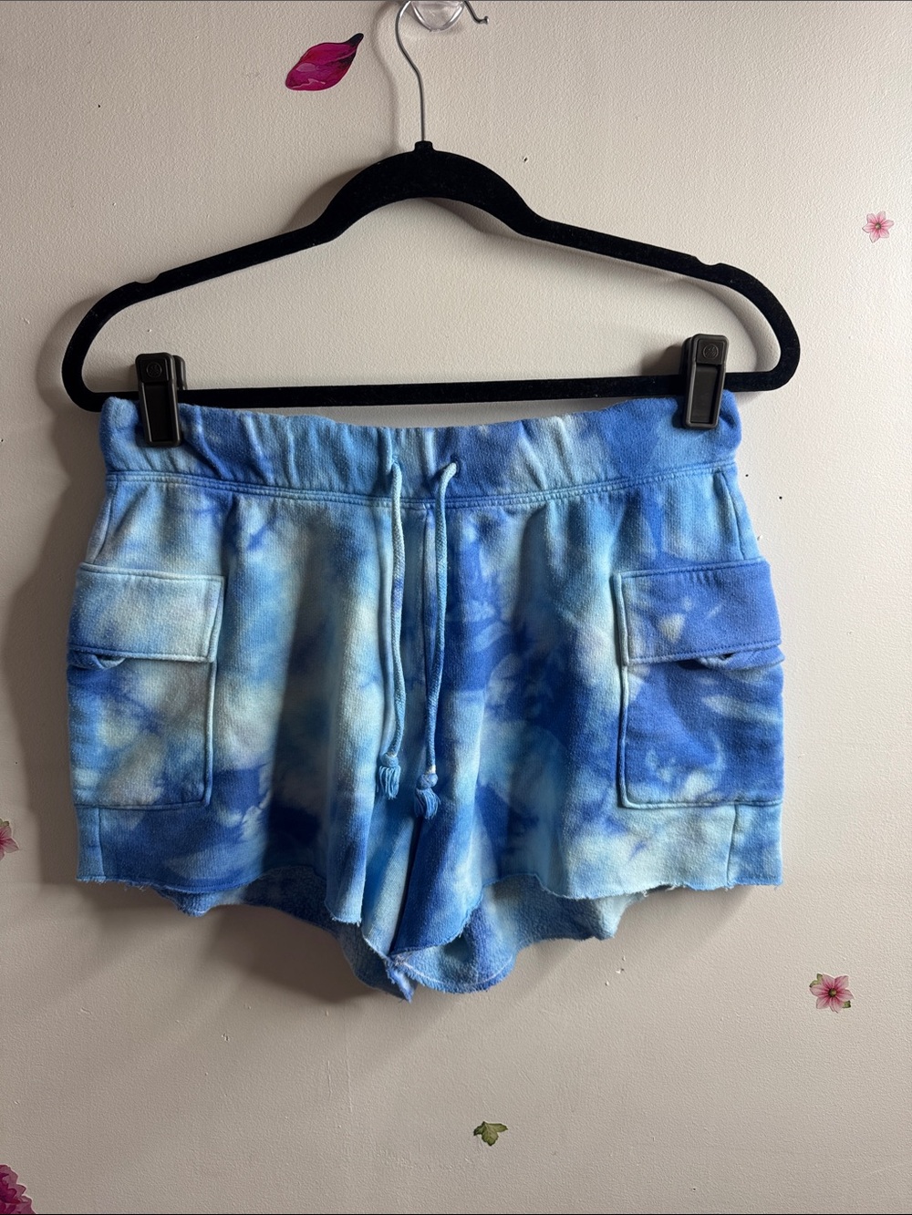 PINK Victoria's Secret Blue Tie-Dye Athletic Lounge Shorts